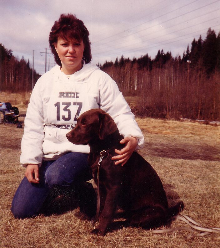 Me and Pam on obedience competition back in -85